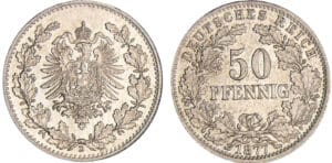 Allemagne - 50 pfennig 1877 D