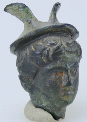 Romain - Tête de Mercure en bronze - 2ème-4ème siècle