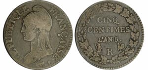 Directoire (1795-1799) - 5 centimes Dupré grand module An 5 R / I (Orléans)