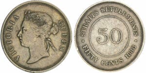 Straits Settlements - 50 cents 1888