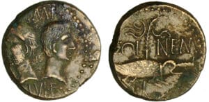 Agrippa et Auguste - Dupondius de Nîmes - (9-3 av. (J.-C.)