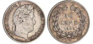 Louis-Philippe Ier (1830-1848) - 50 centimes 1845 BB (Strasbourg) grande abeille