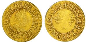 Henri III (1574-1589) - Denier tournois - 1580 A (Paris) - Denier à épousé