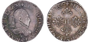 Henri III (1574-1589) - Demi-franc au col plat - 1587 A (Paris)