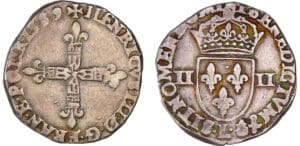 Henri III (1574-1589) - Quart d'écu - 1589 L (Bayonne)