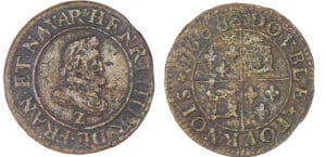 Henri IV (1589-1610) - Double tournois 1608 Z (Dauphiné)