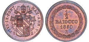 Italie - Vatican -Pie IX - 1/2 baiocco 1850