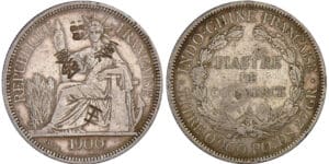Chine - Piastre 1900 contremarqué
