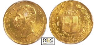 Italie - Umberto Ier - 20 lire 1881 R (Rome)