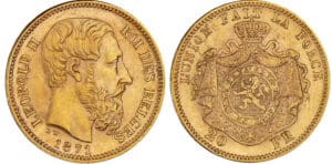Belgique - Léopold II - 20 francs 1871