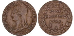 Directoire (1795-1799) - 5 centimes Dupré grand module An 5 A (Paris)