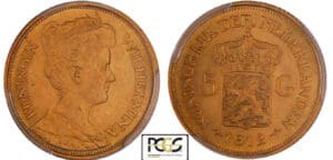 Pays-Bas - Wilhelmina - 5 gulden 1912