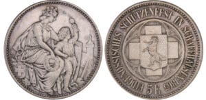 Suisse - Monnaie de tir - Schaffhausen - 5 francs 1865