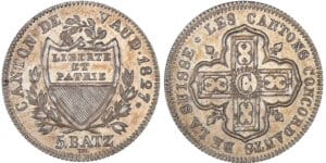 Suisse - Vaud - 5 batzen 1827