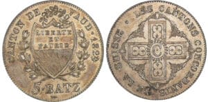 Suisse - Vaud - 5 batzen 1829
