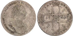 Russie - Pierre Ier - Rouble 1724 (Moscou)