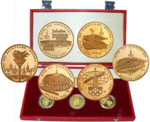 Russie - Coffret des 6 monnaies de 100 roubles des Jeux Olympiques de Moscou 1980 - Proof