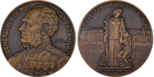 Roumanie - Général docteur Carol Davila, 1928, Centenaire de sa naissance - Epreuve d'auteur par André Lavrillier