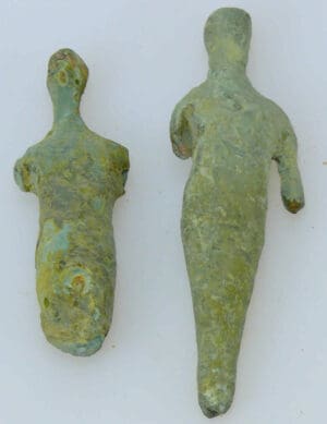 Etrusque - Lot de 2 statuettes en bronze - 5ème siècle av. J.-C.