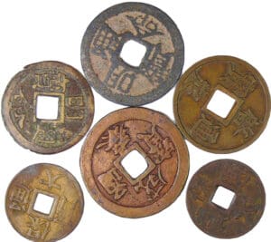 Annam - Lot de 6 monnaies en cuivre