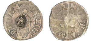 Les trois évêchés - Metz - Bugne ou Tiercelle contremarquée d'un aiglon