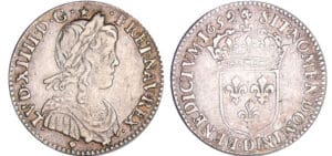 Louis XIV (1643-1715) - 1/12 d’écu à la mèche longue - 1659 D (Lyon)