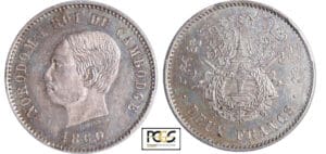 Cambodge - Norodom I (1860-1904) - 2 francs 1860