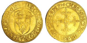 Louis XIII (1610-1643) - Ecu d’or à la croix bâtonnée, type de Saint-Lô - 1615