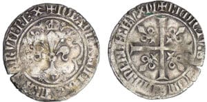 Jean II le Bon (1350-1364) - Gros à la fleur de lis - Patte d'oie - 1ère émission 22 janvier 1358