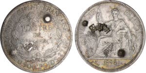 Chine - Piastre 1898 contremarqué