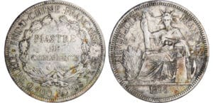 Chine - Piastre 1895 contremarqué