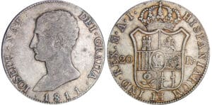 Espagne - Joseph Napoléon - 20 reales - 5 pesetas 1810 M-AI