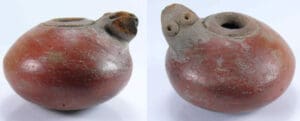 Précolombien - Toumaco - Vase à onguents zoomorphe en terre cuite 