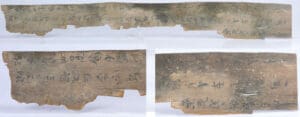 Chine antique - Epoque Han - Fragment de livre en bois