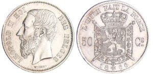 Belgique - Léoplod II (1865-1909) - 50 centimes 1866
