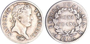 Napoléon 1er (1804-1814) - 1/2 franc revers empire 1810 M (Toulouse)