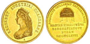 Hongrie - Franz Josef (1848-1916) - jeton en or au poids du ducat 1867