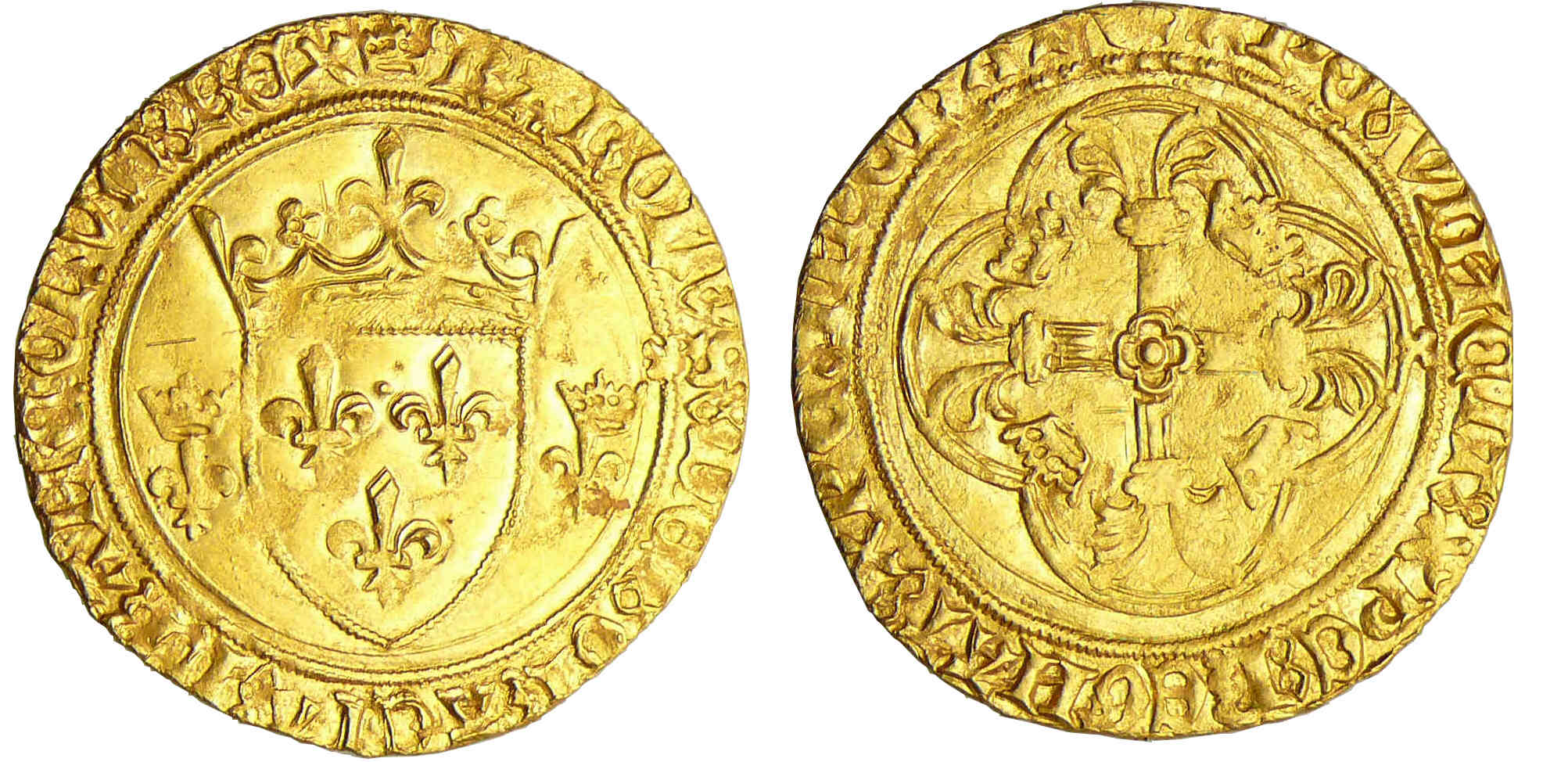 Charles VII (1422-1461) - Ecu d'or à la couronne - 2ème émission - Angers Charles VII (1422-1461) - Ecu d'or à la couronne - 2ème émission - Angers