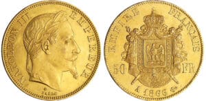 Napoléon III (1852-1870) - 50 francs tête laurée 1866 A (Paris)