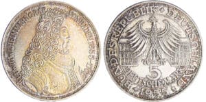 Allemagne - 5 mark 1955 G (Karlsruhe)