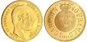 Suède - Carl XV (1859-1872) - Carolin (10 francs) 1868