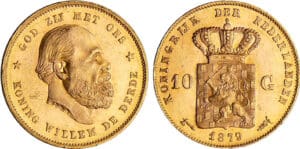 Pays-Bas - Willem III (1849-1890) - 10 gulden 1879 (Bruxelles) 79/77