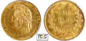 Louis-Philippe Ier (1830-1848) - 20 francs tête laurée 1838 A (Paris)
