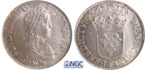 Louis XIV (1643-1715) - Ecu à la mèche longue - 1648 F (Angers)