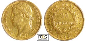 Napoléon 1er (1804-1814) - 20 francs revers empire 1814 CL (Gênes)
