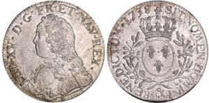 Louis XV (1715-1774) - Ecu aux branches d’olivier - 1738 & (Aix)