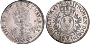 Louis XV (1715-1774) - Ecu aux branches d’olivier - 1727 9 (Rennes)