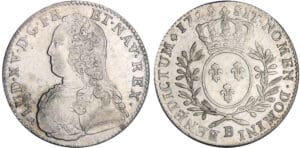 Louis XV (1715-1774) - ½ écu aux branches d’olivier - 1728 B (Rouen)