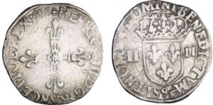 Henri III (1574-1589) - Quart d'écu - 1588 9 (Rennes)