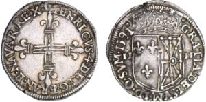Henri IV (1589-1610) - Quart d'écu de Navarre - 1591 (Saint-Palais )